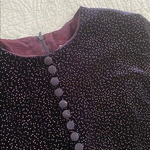 Vintage Navy Velvet Long Sleeve Top